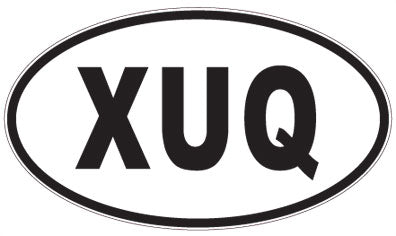 XUQ - 3 Letter Initials Oval Magnet
