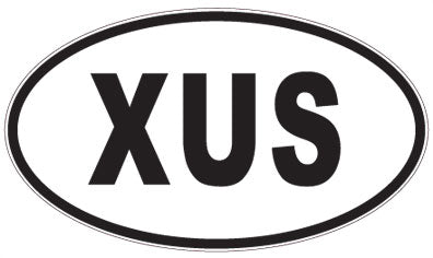 XUS - 3 Letter Initials Oval Sticker