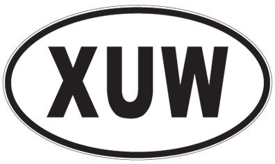 XUW - 3 Letter Initials Oval Magnet