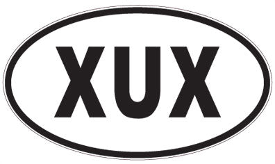 XUX - 3 Letter Initials Oval Sticker
