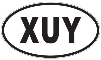 XUY - 3 Letter Initials Oval Sticker