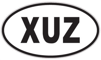 XUZ - 3 Letter Initials Oval Sticker