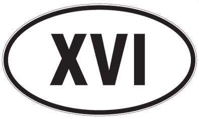 XVI - 3 Letter Initials Oval Magnet