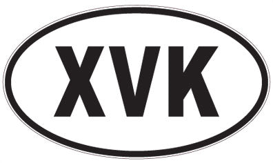 XVK - 3 Letter Initials Oval Sticker