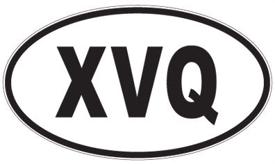 XVQ - 3 Letter Initials Oval Magnet