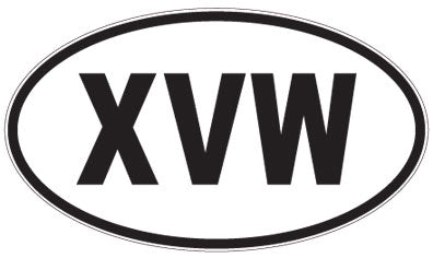XVW - 3 Letter Initials Oval Magnet