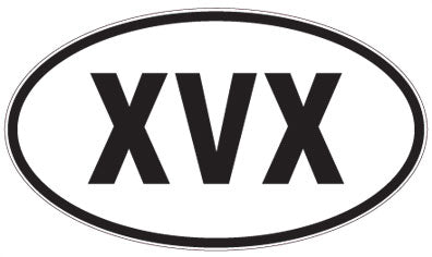 XVX - 3 Letter Initials Oval Magnet