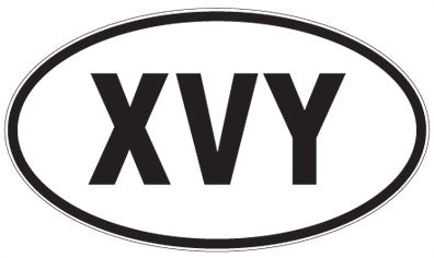 XVY - 3 Letter Initials Oval Magnet
