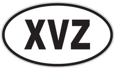 XVZ - 3 Letter Initials Oval Magnet