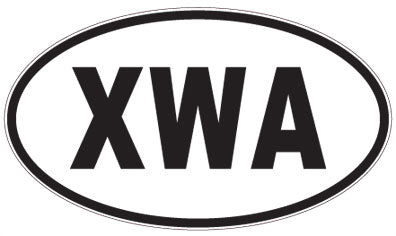 XWA - 3 Letter Initials Oval Sticker