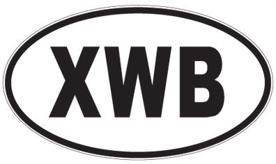 XWB - 3 Letter Initials Oval Sticker