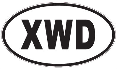 XWD - 3 Letter Initials Oval Sticker