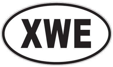 XWE - 3 Letter Initials Oval Sticker