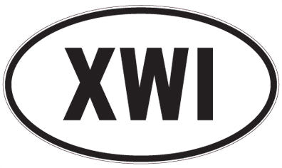 XWI - 3 Letter Initials Oval Magnet