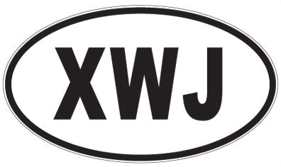 XWJ - 3 Letter Initials Oval Sticker