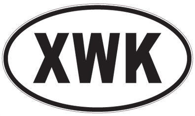 XWK - 3 Letter Initials Oval Sticker
