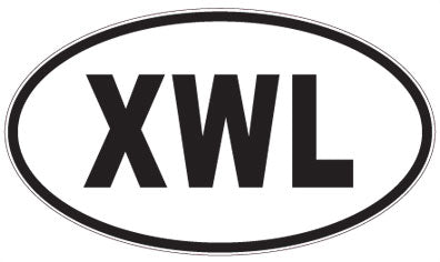 XWL - 3 Letter Initials Oval Sticker