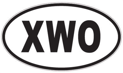 XWO - 3 Letter Initials Oval Sticker