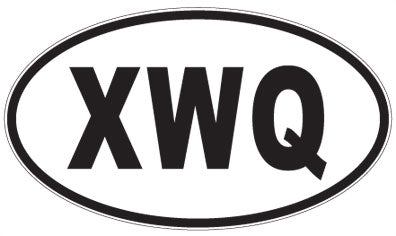 XWQ - 3 Letter Initials Oval Magnet