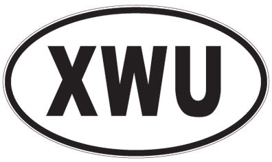 XWU - 3 Letter Initials Oval Sticker