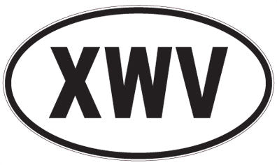 XWV - 3 Letter Initials Oval Sticker