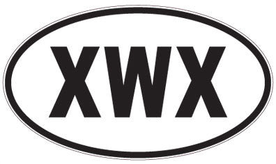 XWX - 3 Letter Initials Oval Magnet