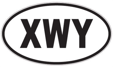 XWY - 3 Letter Initials Oval Sticker