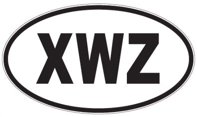 XWZ - 3 Letter Initials Oval Sticker