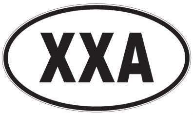 XXA - 3 Letter Initials Oval Magnet