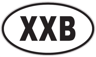 XXB - 3 Letter Initials Oval Sticker