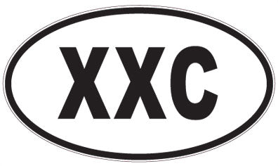 XXC - 3 Letter Initials Oval Sticker