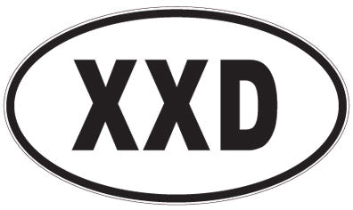 XXD - 3 Letter Initials Oval Sticker
