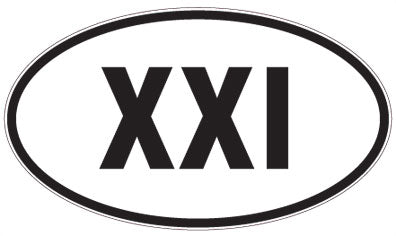 XXI - 3 Letter Initials Oval Sticker