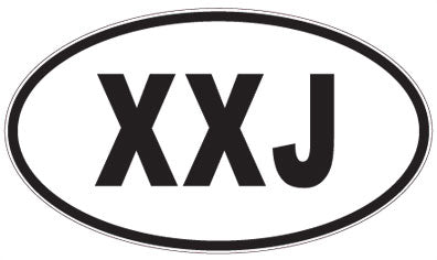 XXJ - 3 Letter Initials Oval Magnet