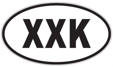 XXK - 3 Letter Initials Oval Magnet