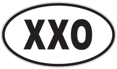 XXO - 3 Letter Initials Oval Magnet