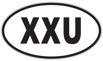 XXU - 3 Letter Initials Oval Magnet