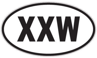 XXW - 3 Letter Initials Oval Sticker