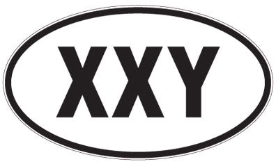 XXY - 3 Letter Initials Oval Magnet