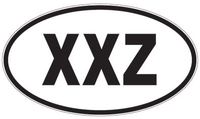 XXZ - 3 Letter Initials Oval Sticker