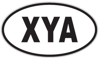 XYA - 3 Letter Initials Oval Sticker