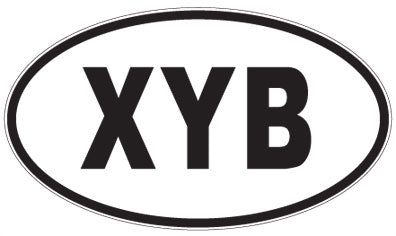 XYB - 3 Letter Initials Oval Magnet