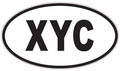 XYC - 3 Letter Initials Oval Magnet