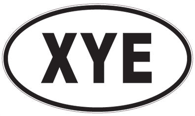 XYE - 3 Letter Initials Oval Sticker
