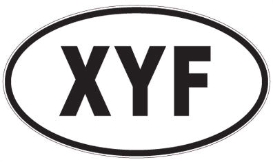 XYF - 3 Letter Initials Oval Sticker