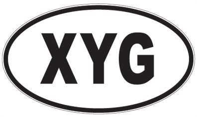 XYG - 3 Letter Initials Oval Magnet