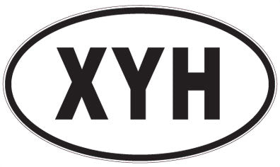 XYH - 3 Letter Initials Oval Magnet