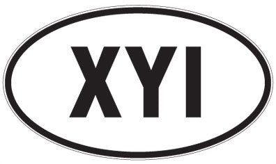 XYI - 3 Letter Initials Oval Sticker
