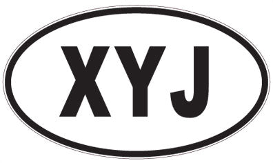 XYJ - 3 Letter Initials Oval Sticker
