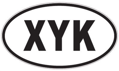XYK - 3 Letter Initials Oval Magnet